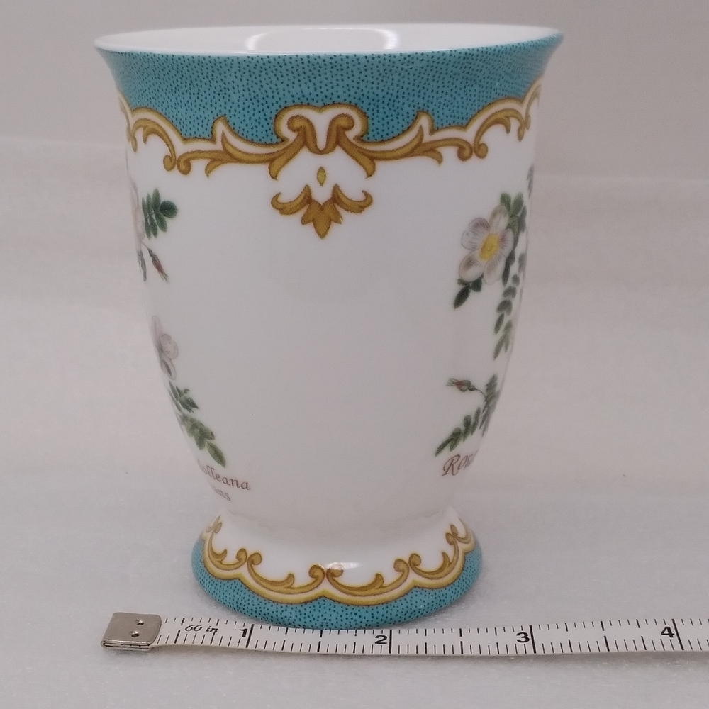 Kent Pottery Rosa Candolleana Elegans MUG White Flowers Pedestal 8 oz Cup - Picture 2 of 11